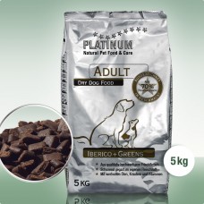 Platinum Adult Iberico+Greens - visavertis sausas pašaras suaugusiems šunims su Iberijos kiaulių mėsa ir daržovėmis (begrūdis), 5 kg/15 kg